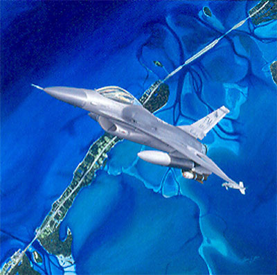 "Shark Attack" - Sam Lyons - F-16C 482nd Fighter Wing Aviation Art